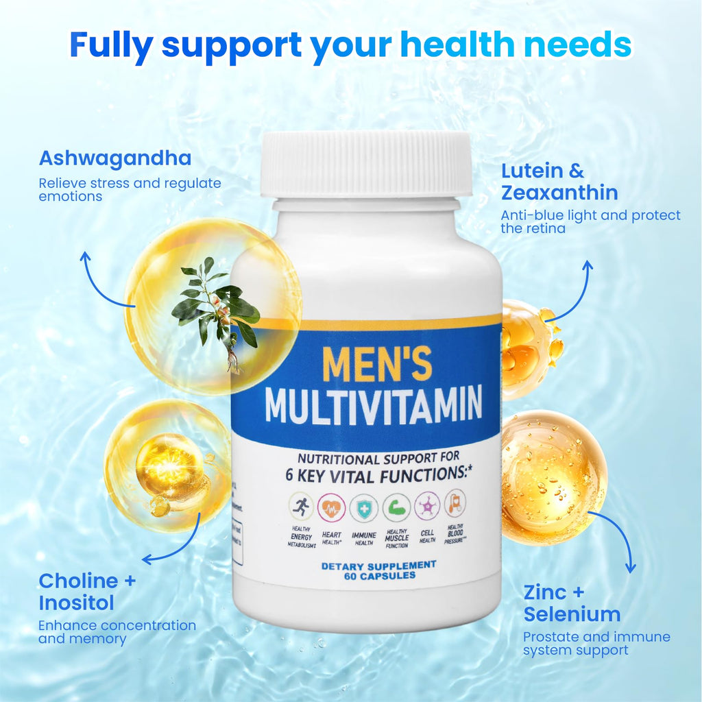 ssumiao Men's Multivitamins Contain 50+ Nutrients Including Vitamin D Daily, Supplement with Vitamin B12, Zinc, Magnesium, Men's Once Daily Multivitamin - 60 Tablets - TrustMedUSA