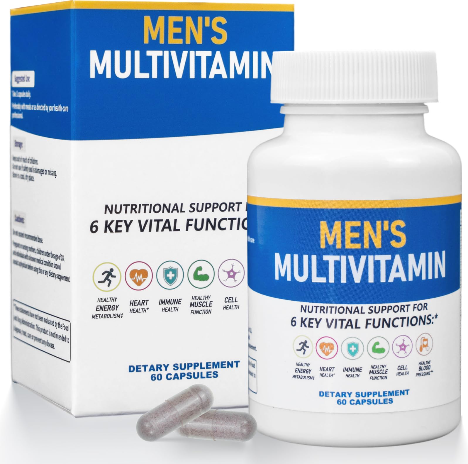 ssumiao Men's Multivitamins Contain 50+ Nutrients Including Vitamin D Daily, Supplement with Vitamin B12, Zinc, Magnesium, Men's Once Daily Multivitamin - 60 Tablets - TrustMedUSA