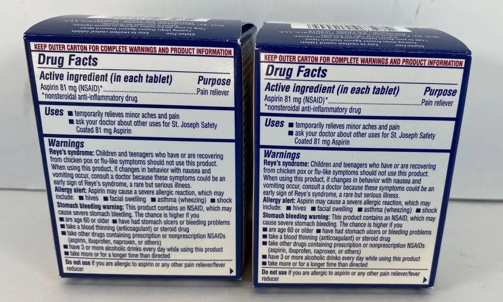 St. Joseph Pain Reliever, 81 mg, Enteric Coated Tablets, 36 ct. - TrustMedUSA