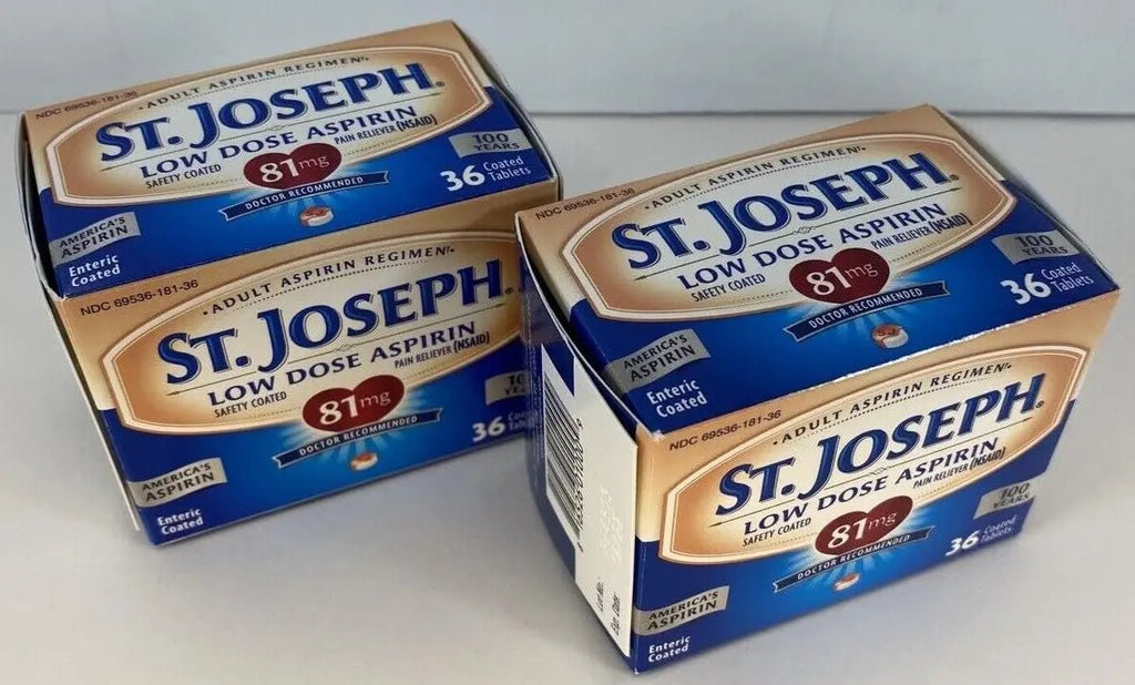 St. Joseph Pain Reliever, 81 mg, Enteric Coated Tablets, 36 ct. - TrustMedUSA