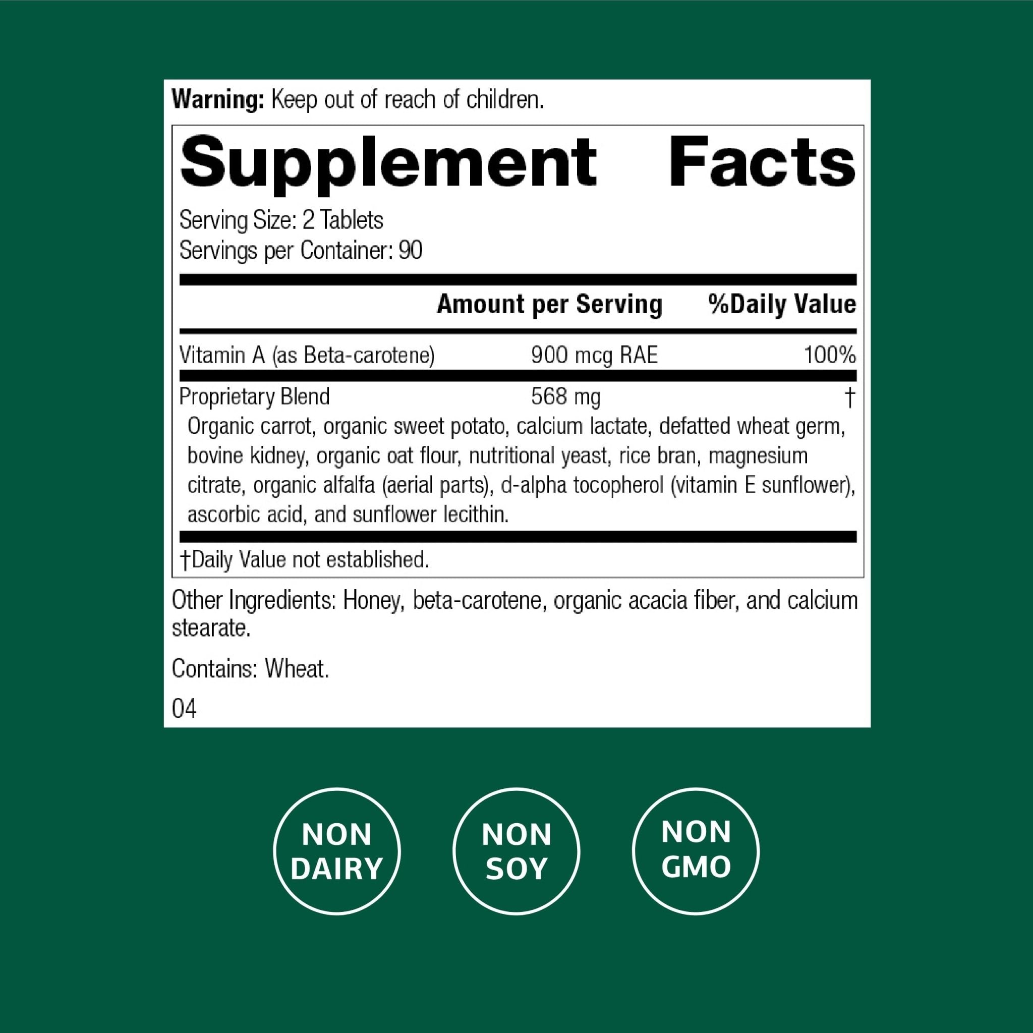 Standard Process Cataplex A - Supports Eye Health & Mucous Membranes - Supports Healthy Vision & Provides Antioxidant Vitamin A - Non-Dairy & Non-Soy - 180 Tablets - TrustMedUSA