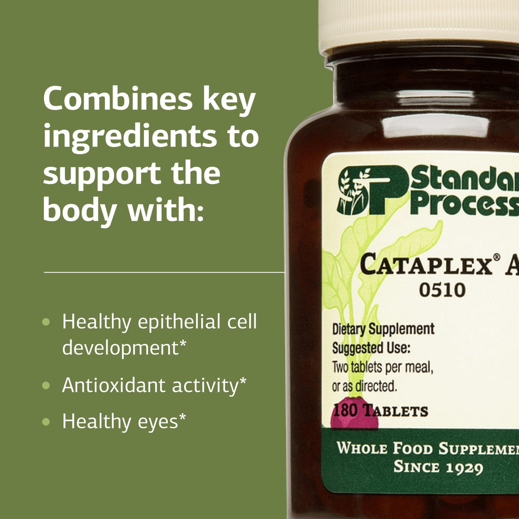 Standard Process Cataplex A - Supports Eye Health & Mucous Membranes - Supports Healthy Vision & Provides Antioxidant Vitamin A - Non-Dairy & Non-Soy - 180 Tablets - TrustMedUSA