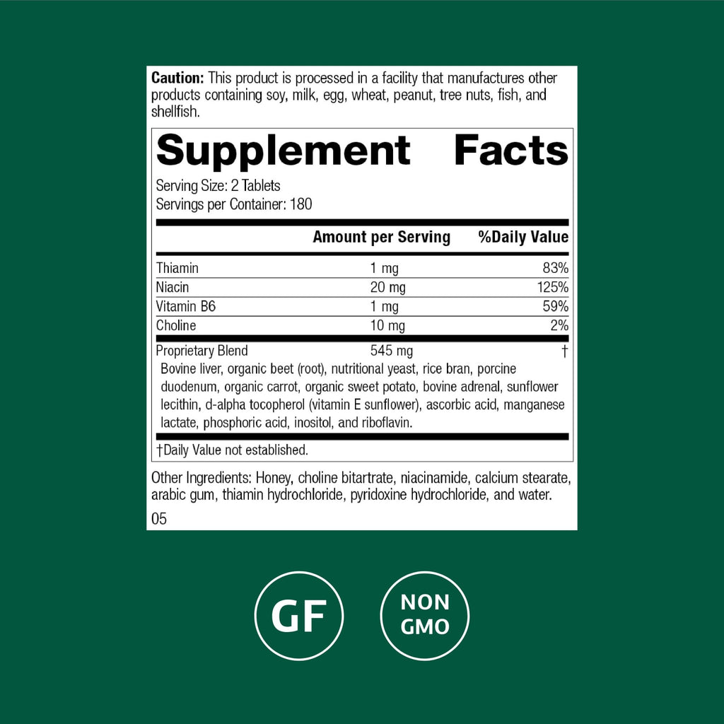 Standard Process Cataplex B-GF - Supports Nervous System Health - B Vitamins for Energy & Heart Support - Aids Energy During Physical Activity - Gluten-Free, Non-Soy & Non-Dairy - 360 Tablets - TrustMedUSA