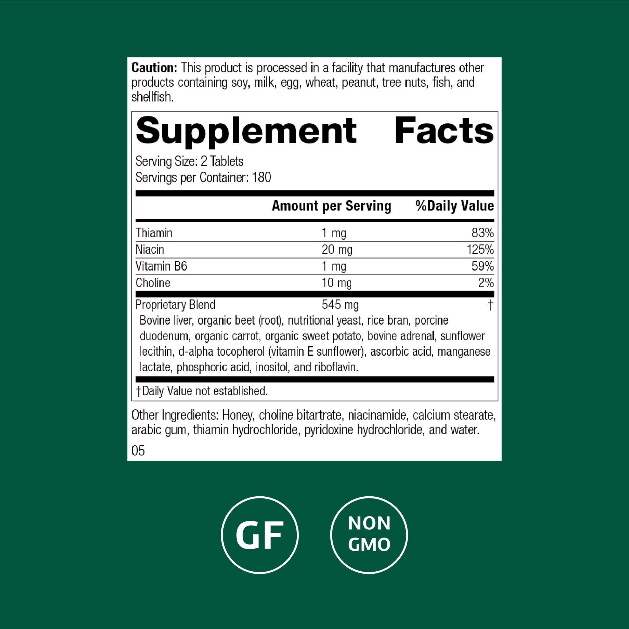 Standard Process Cataplex B-GF - Supports Nervous System Health - B Vitamins for Energy & Heart Support - Aids Energy During Physical Activity - Gluten-Free, Non-Soy & Non-Dairy - 360 Tablets - TrustMedUSA