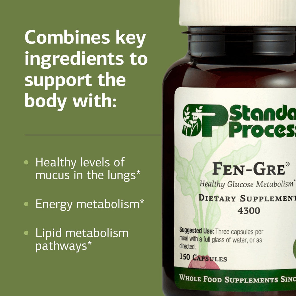 Standard Process Fen-Gre - Supports Respiratory Support & Healthy Metabolism - Aids Healthy Levels of Mucus & Phlegm - Supports Lung Health & Bronchial Tubes - Gluten-Free & Non-Dairy - 150 Capsules - TrustMedUSA