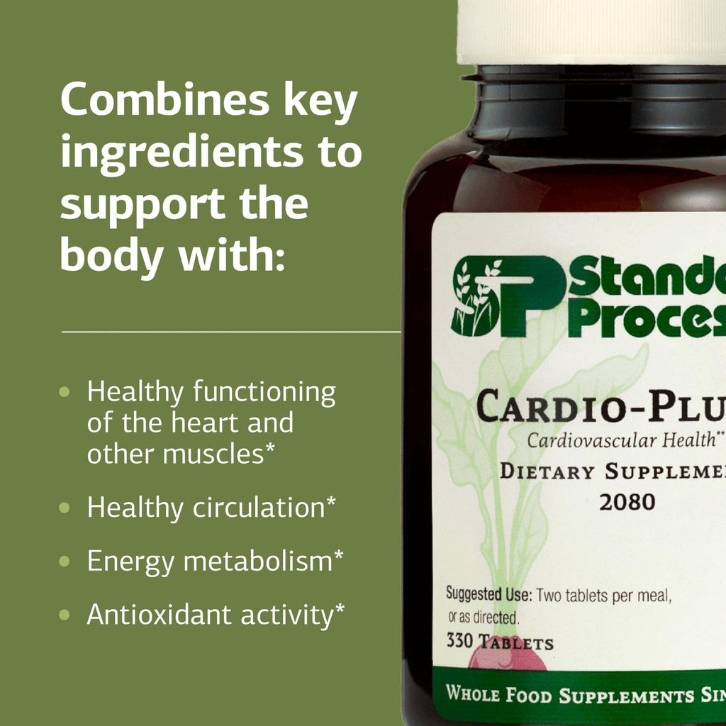 Standard Process Inc. Cardio-Plus - Antioxidant Support - Heart Health, Circulation & Blood Flow Supplement with Vitamin B6, Niacin & Riboflavin - Energy Metabolism Supplement - 330 Tablets - TrustMedUSA