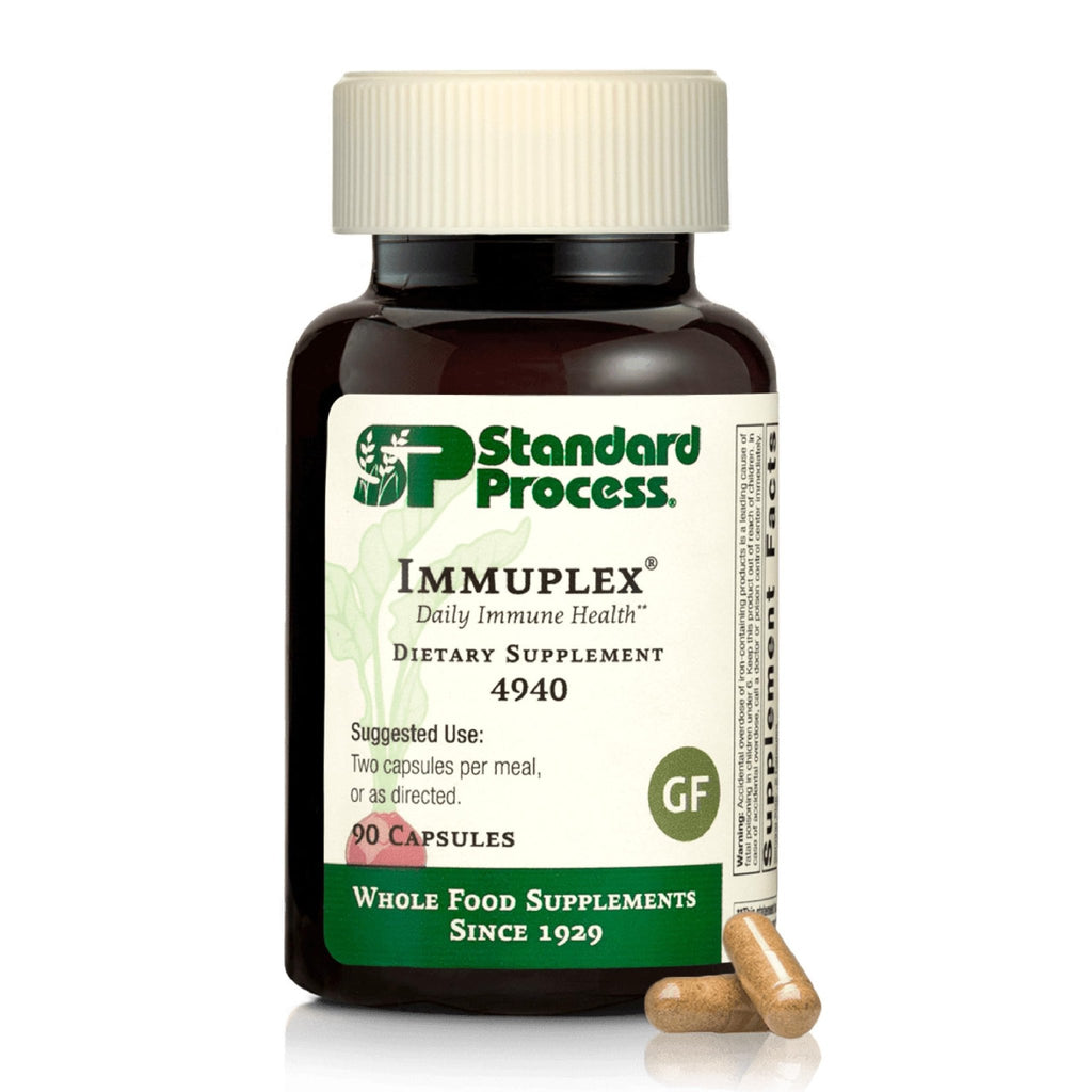 Standard Process Inc. Immuplex - Daily Immune Support Supplement with Folate, Iron, Vitamin C & Vitamin A - Mineral Supplement with Antioxidant Ingredients - 90 Capsules - TrustMedUSA