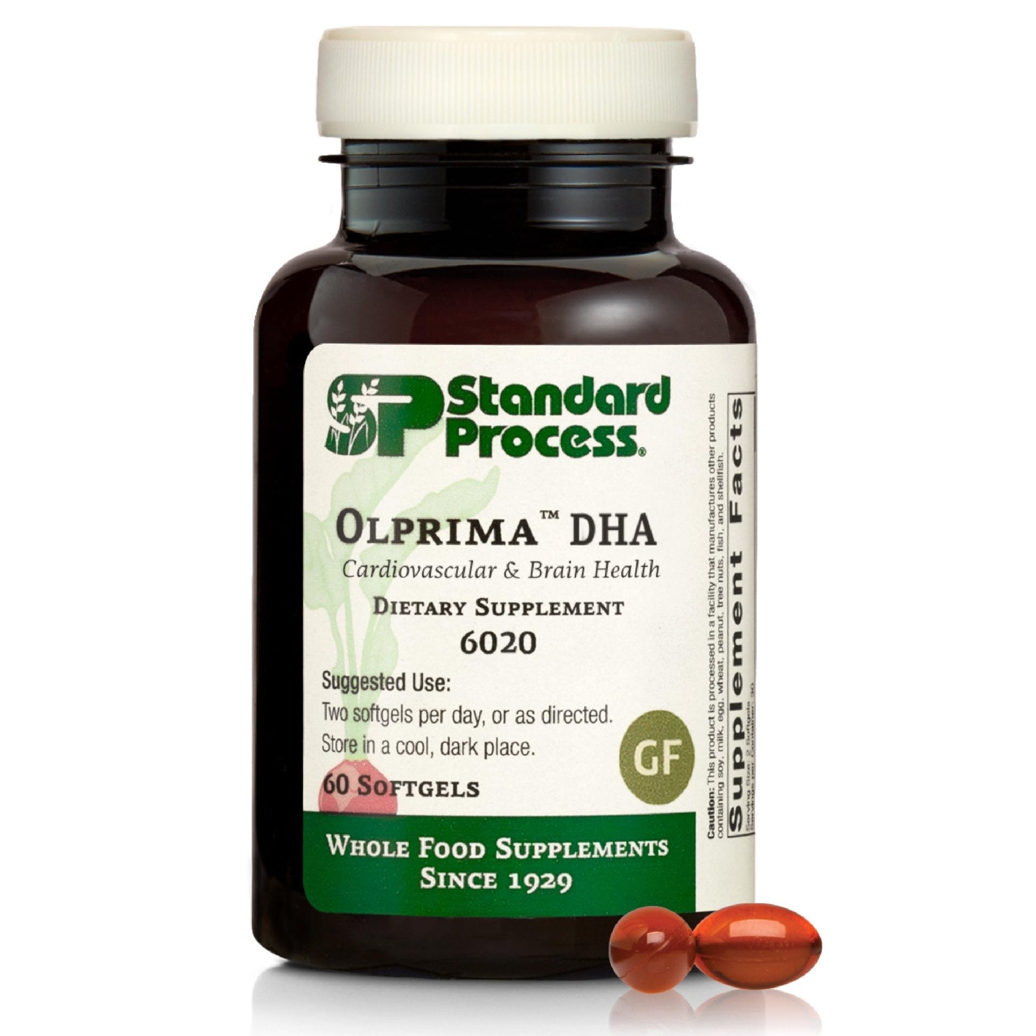 Standard Process Olprima DHA - Omega-3 Supplement for Heart & Brain Health - Gluten-Free, Non-Dairy & Non-Soy - 60 Softgels (30 Servings) - TrustMedUSA
