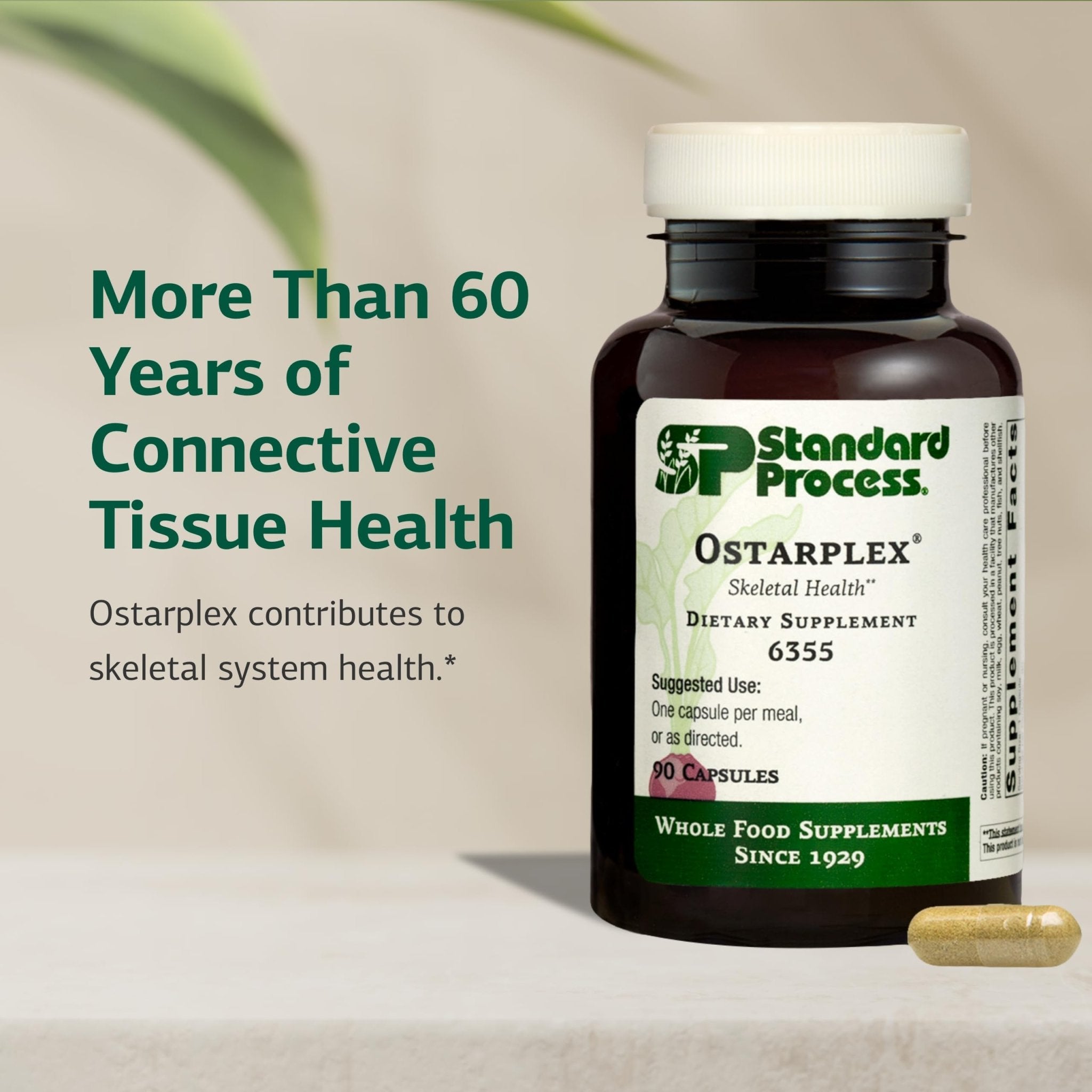 Standard Process Ostarplex - Dietary Supplement for Connective Tissue Health - Aids Liver Health & Function - Contains Vitamin B6 - Non-Dairy - 90 Capsules (90 Servings) - TrustMedUSA