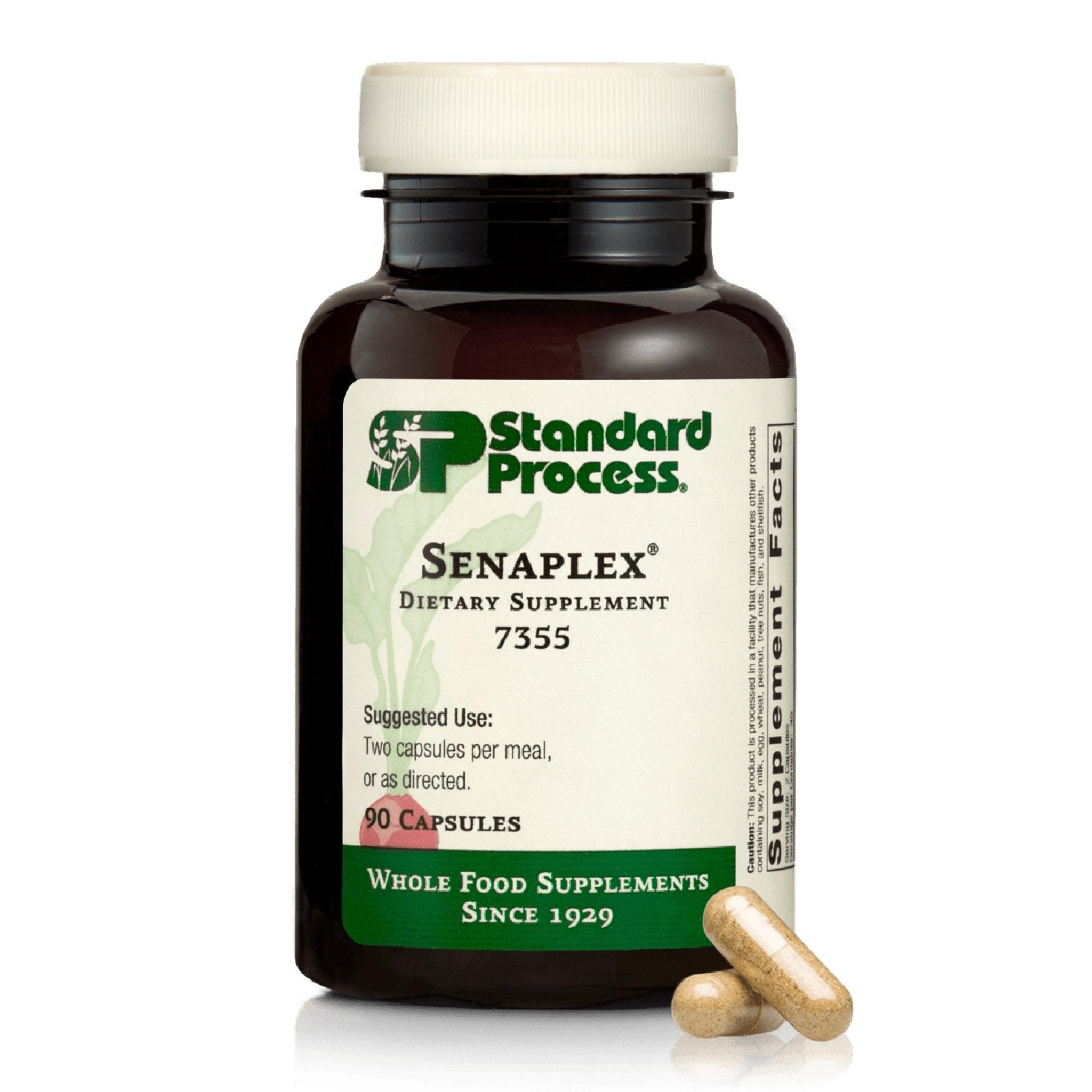 Standard Process Senaplex - Nervous System Support with Niacin, Vitamin B12 & B6 - Supports Brain Health & Cellular Health - Offers Antioxidant Activity - Non-Dairy - 90 Capsules (45 Servings) - TrustMedUSA