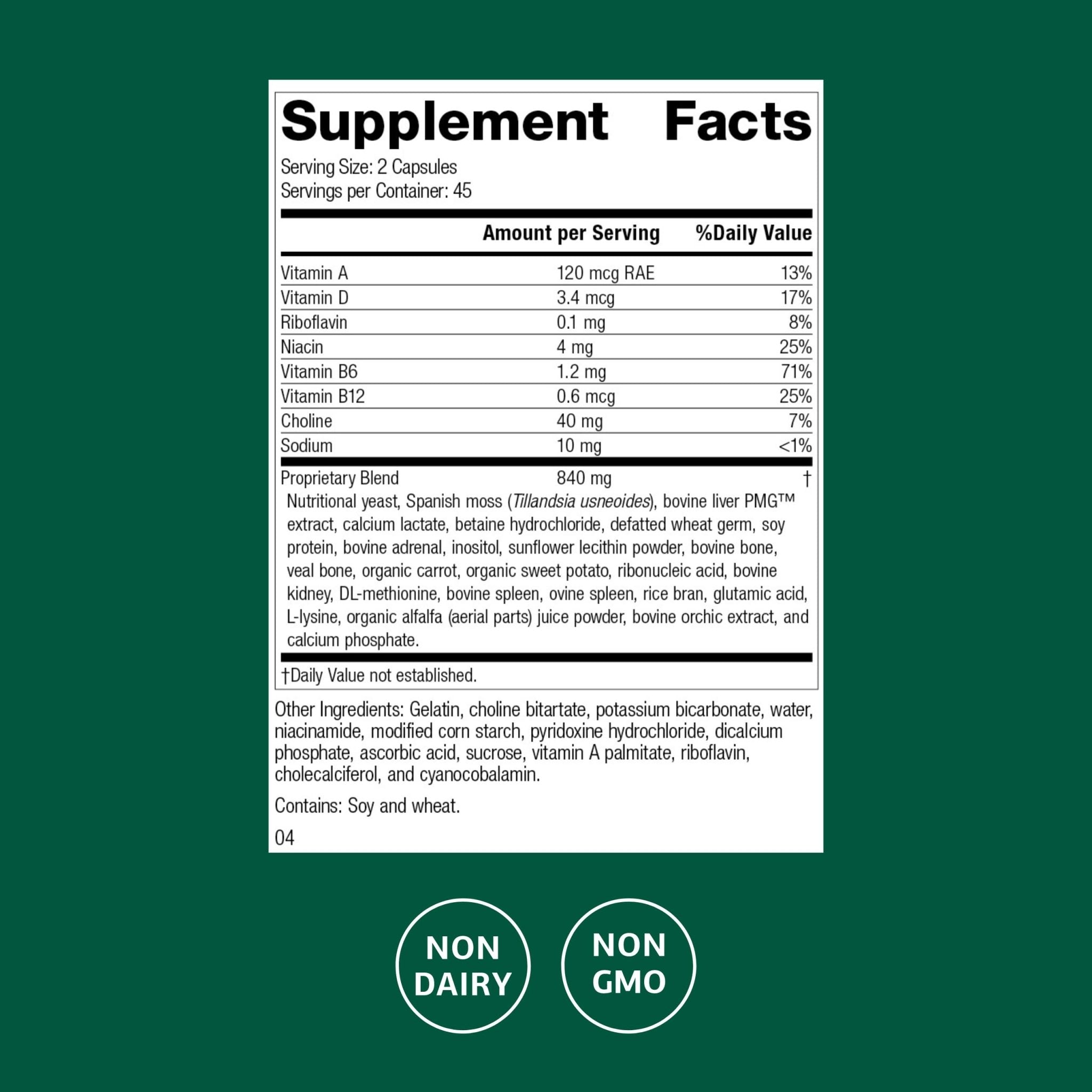 Standard Process Senaplex - Nervous System Support with Niacin, Vitamin B12 & B6 - Supports Brain Health & Cellular Health - Offers Antioxidant Activity - Non-Dairy - 90 Capsules (45 Servings) - TrustMedUSA