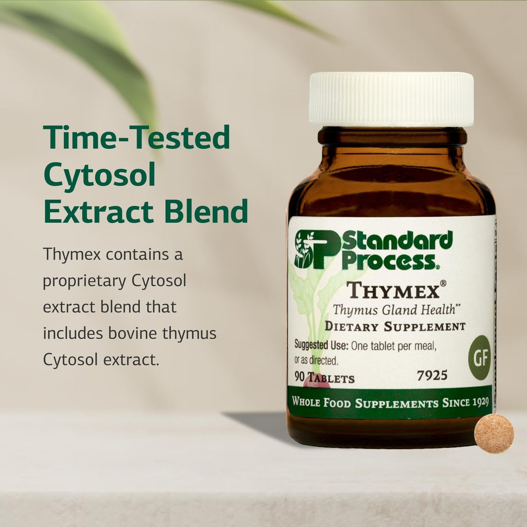 Standard Process Thymex - Cytosol Extract Dietary Supplement for Immune Health - Gluten-Free, Non-Dairy, & Non-Soy - 90 Tablets (90 Servings) - TrustMedUSA