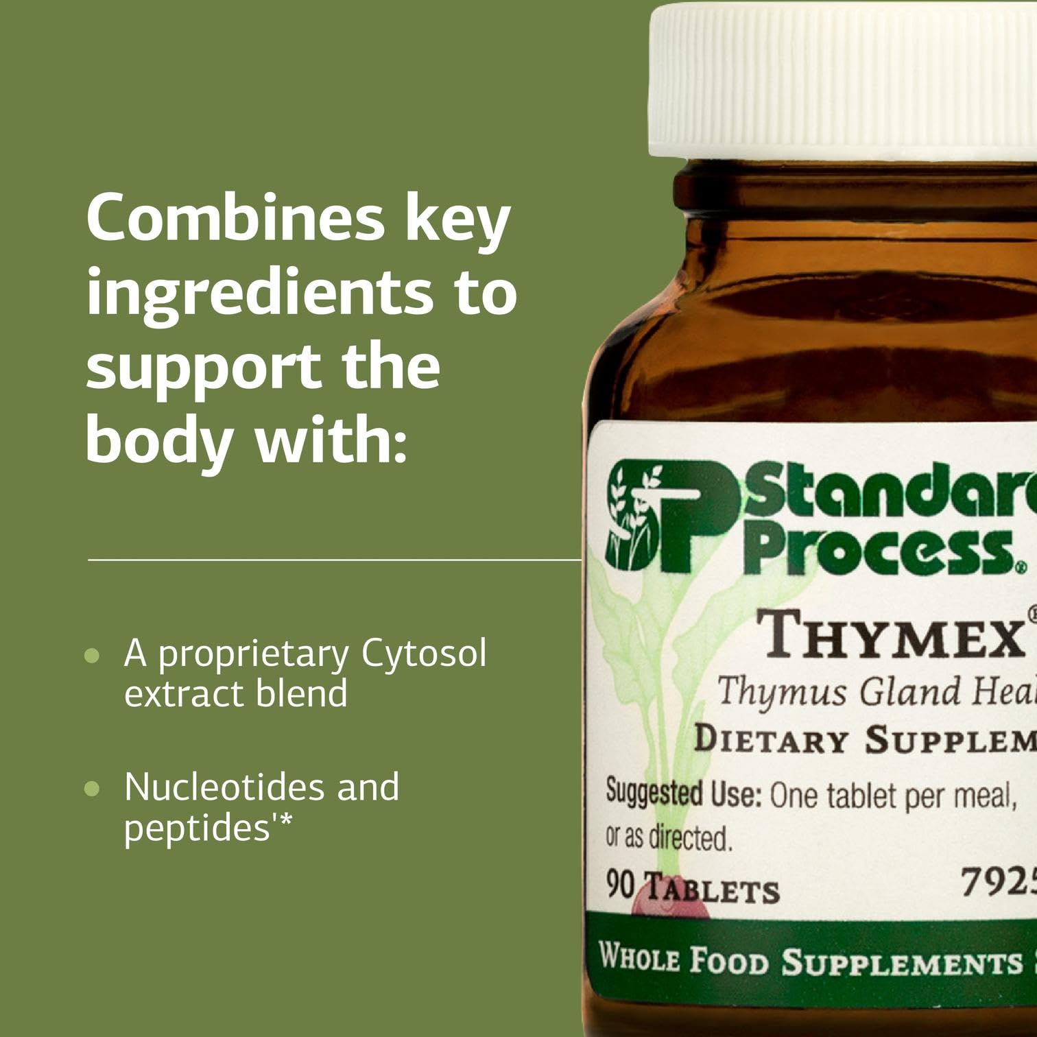 Standard Process Thymex - Cytosol Extract Dietary Supplement for Immune Health - Gluten-Free, Non-Dairy, & Non-Soy - 90 Tablets (90 Servings) - TrustMedUSA