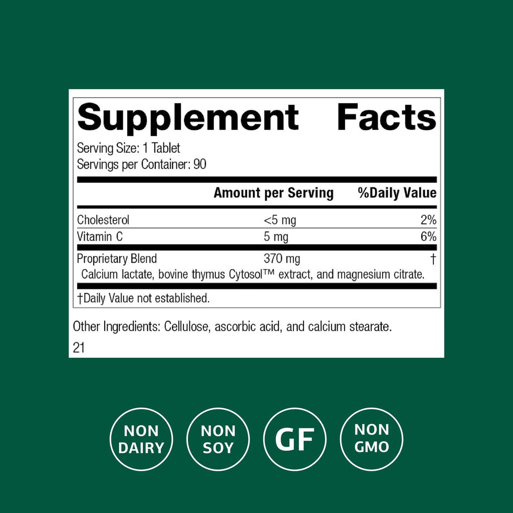 Standard Process Thymex - Cytosol Extract Dietary Supplement for Immune Health - Gluten-Free, Non-Dairy, & Non-Soy - 90 Tablets (90 Servings) - TrustMedUSA