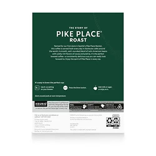 Starbucks K-Cup Coffee Pods—Medium Roast Coffee—Pike Place Roast for Keurig - TrustMedUSA