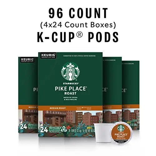 Starbucks K-Cup Coffee Pods—Medium Roast Coffee—Pike Place Roast for Keurig - TrustMedUSA