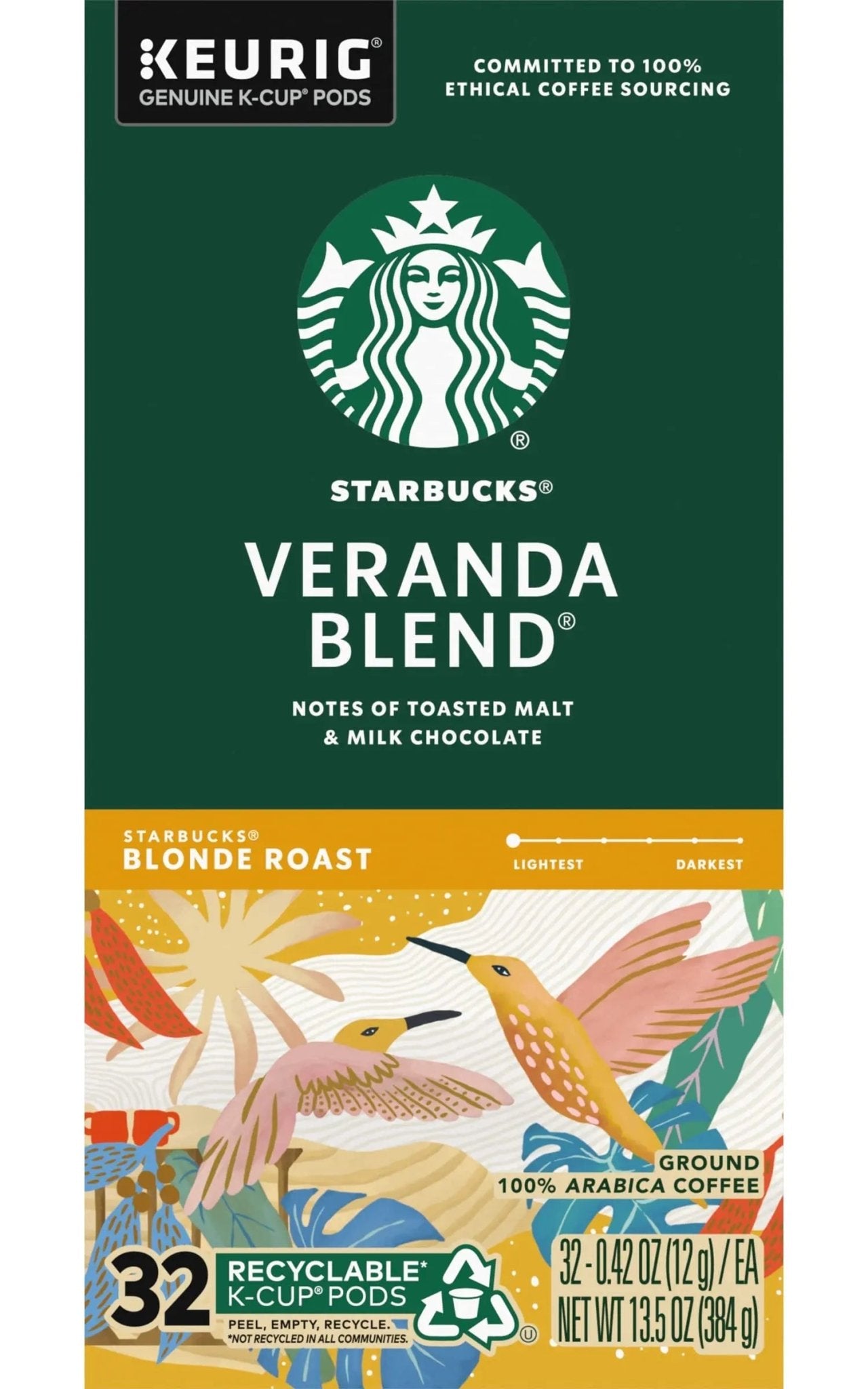 Starbucks Veranda Blend Coffee K-Cups,4/24 Pack-96 K-Cups - TrustMedUSA
