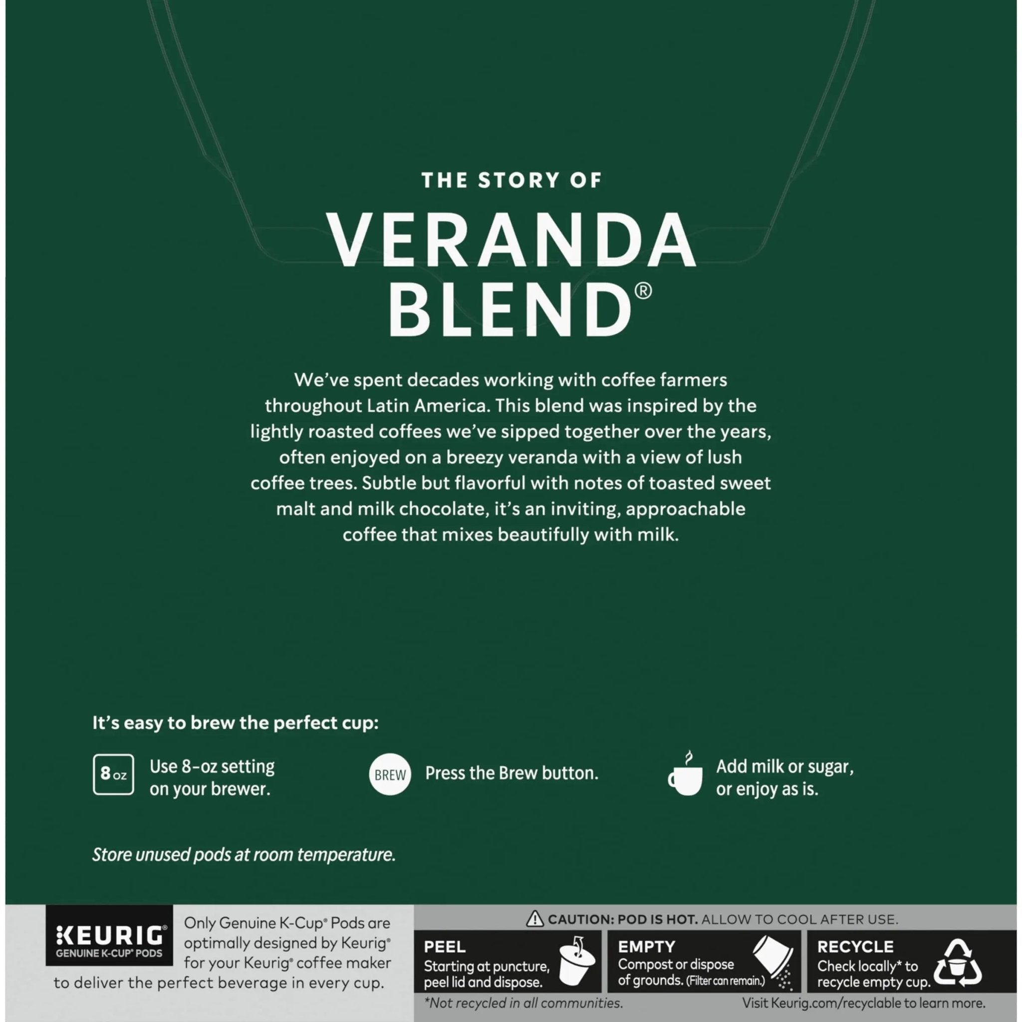 Starbucks Veranda Blend Coffee K-Cups,4/24 Pack-96 K-Cups - TrustMedUSA