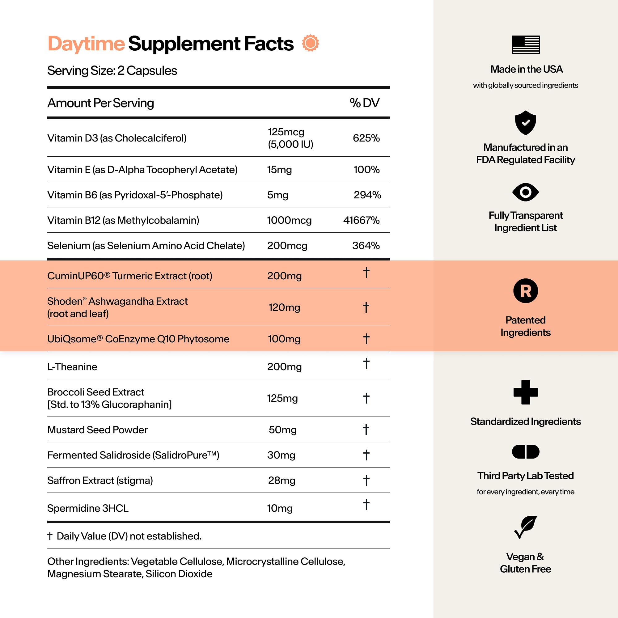 Stasis Daytime Energy & Focus Supplement for Men & Women with Vitamin D3, L Theanine, Ashwagandha & CoQ10, Cognitive Support Capsules for Morning Routines, Vegan, - TrustMedUSA
