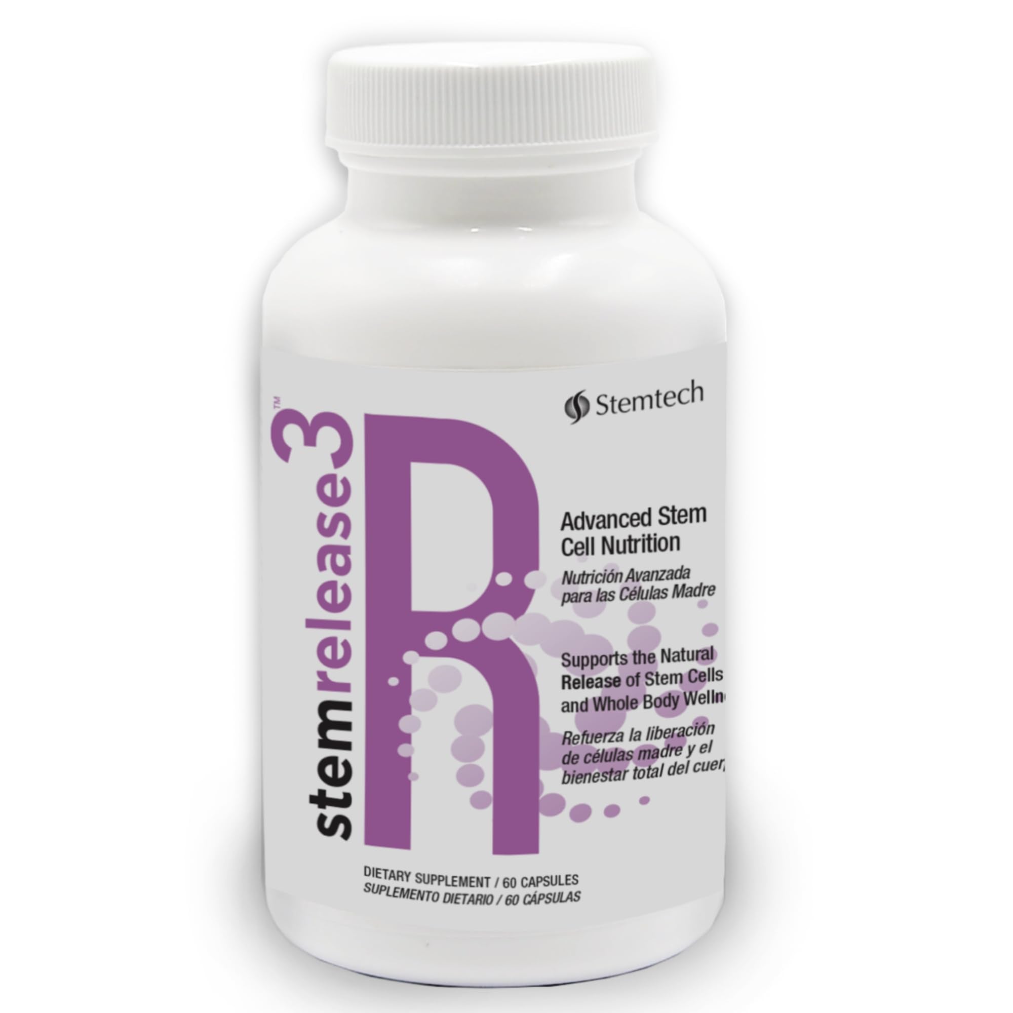 Stemtech Stemrelease3 Cutting-Edge Stem Cell Nutrition for Natural Renewal and Youthful Vitality, Exclusive Blend for Enhanced Telomere Health, 60 Capsules - TrustMedUSA