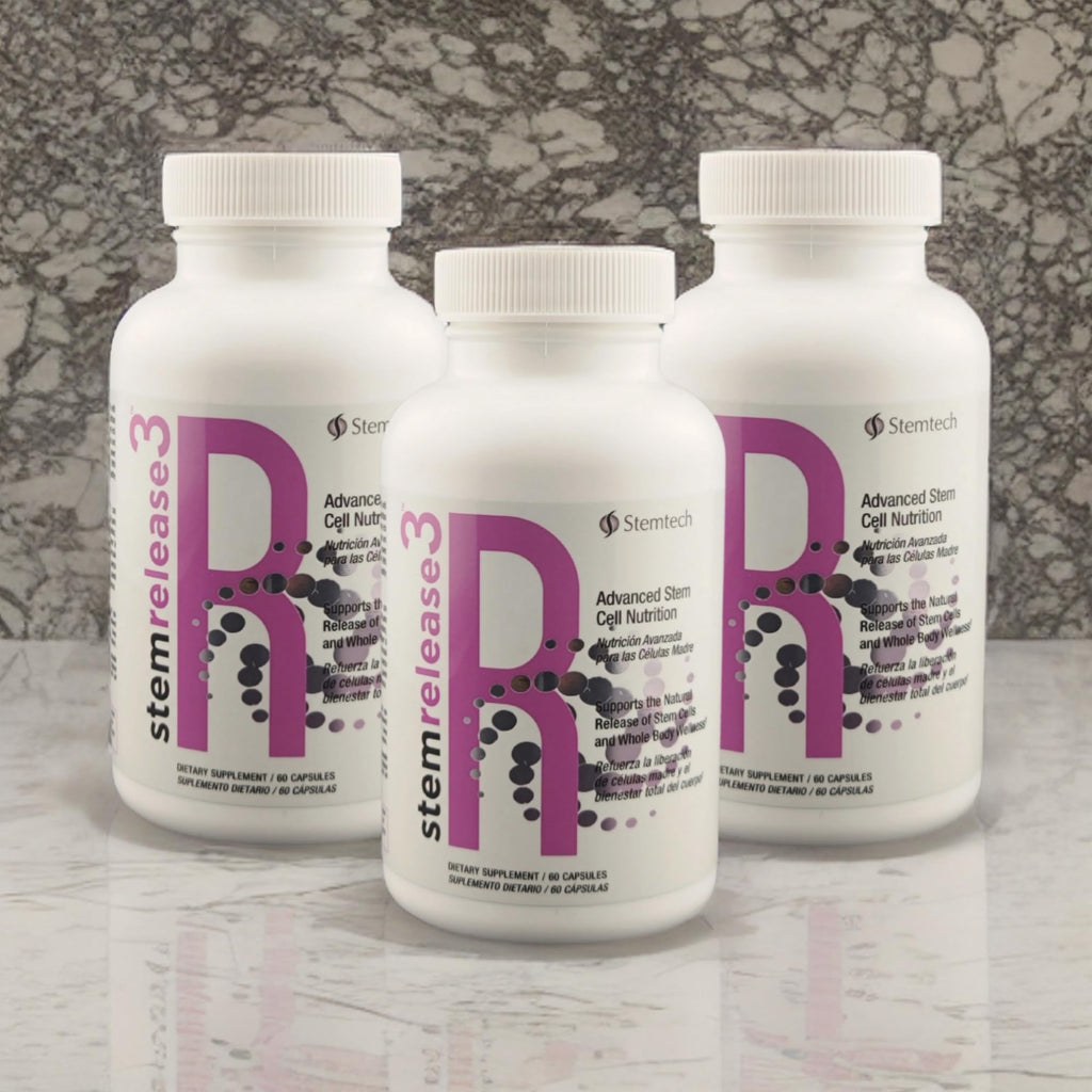 Stemtech Stemrelease3™ Cutting-Edge Stem Cell Nutrition for Natural Renewal and Youthful Vitality, Exclusive Blend for Enhanced Telomere Health 60 Capsules (3 Pack) - TrustMedUSA
