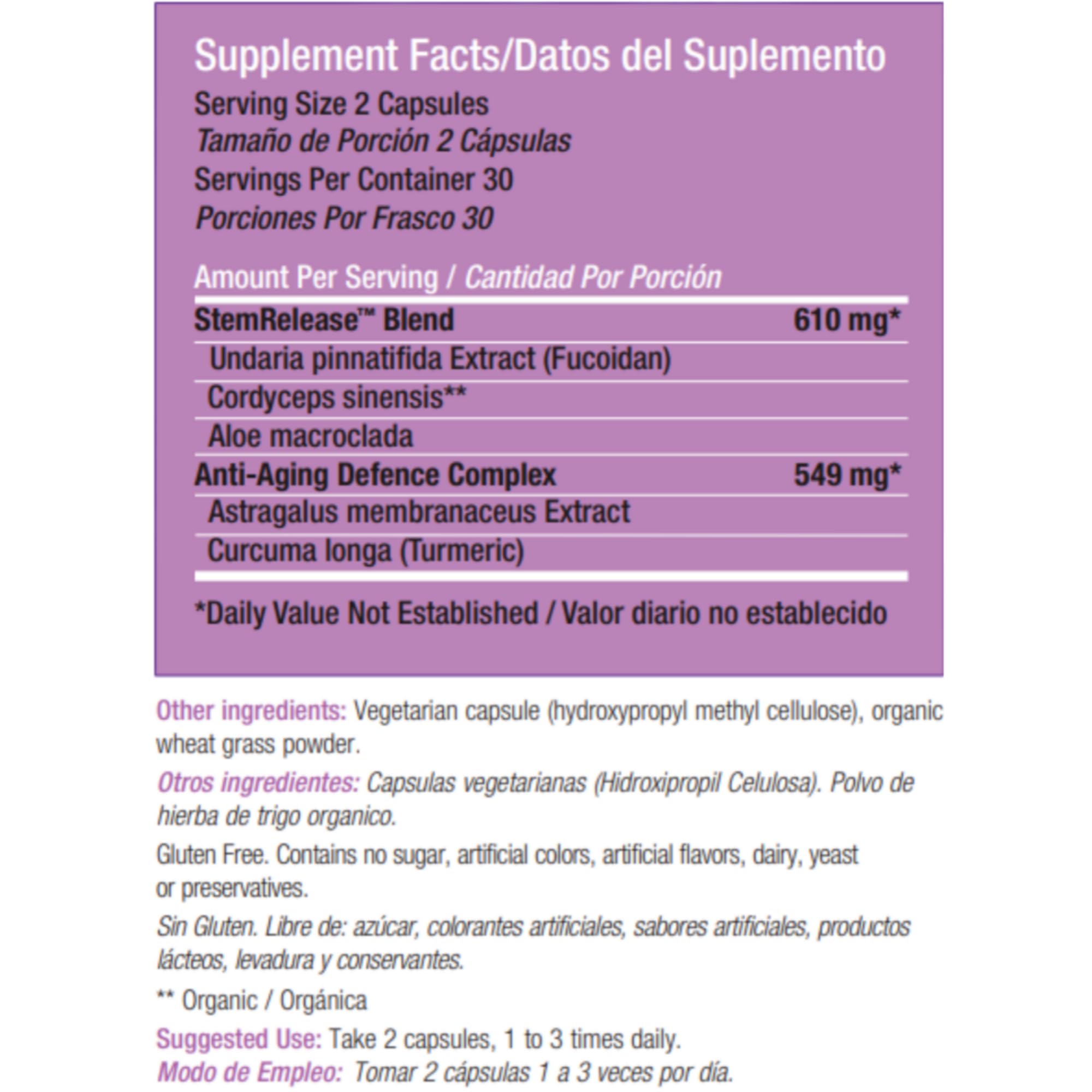 Stemtech Stemrelease3™ Cutting-Edge Stem Cell Nutrition for Natural Renewal and Youthful Vitality, Exclusive Blend for Enhanced Telomere Health 60 Capsules (3 Pack) - TrustMedUSA