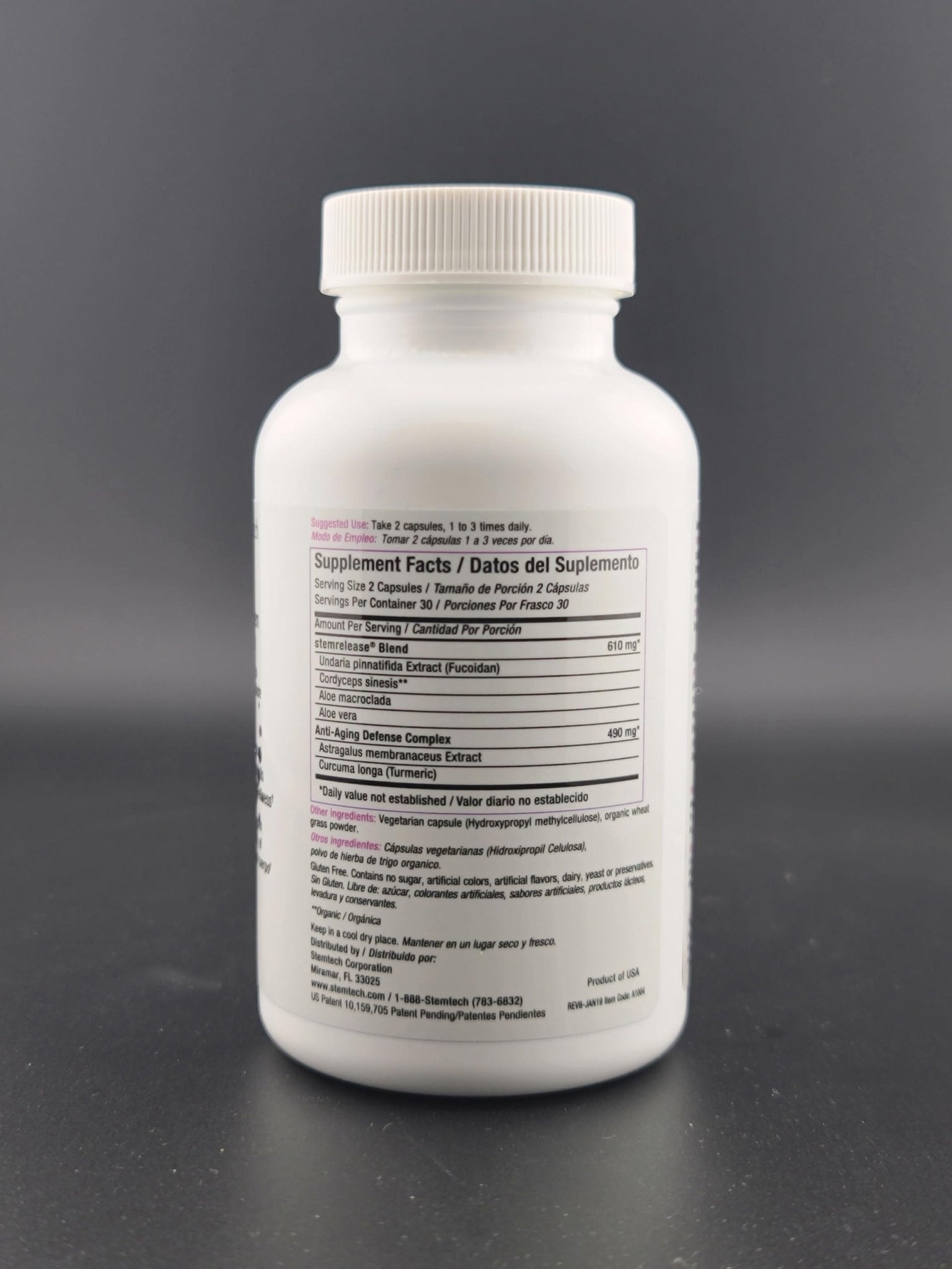 Stemtech Stemrelease3 Cutting-Edge Stem Cell Nutrition for Natural Renewal and Youthful Vitality, Exclusive Blend for Enhanced Telomere Health, 60 Capsules - TrustMedUSA
