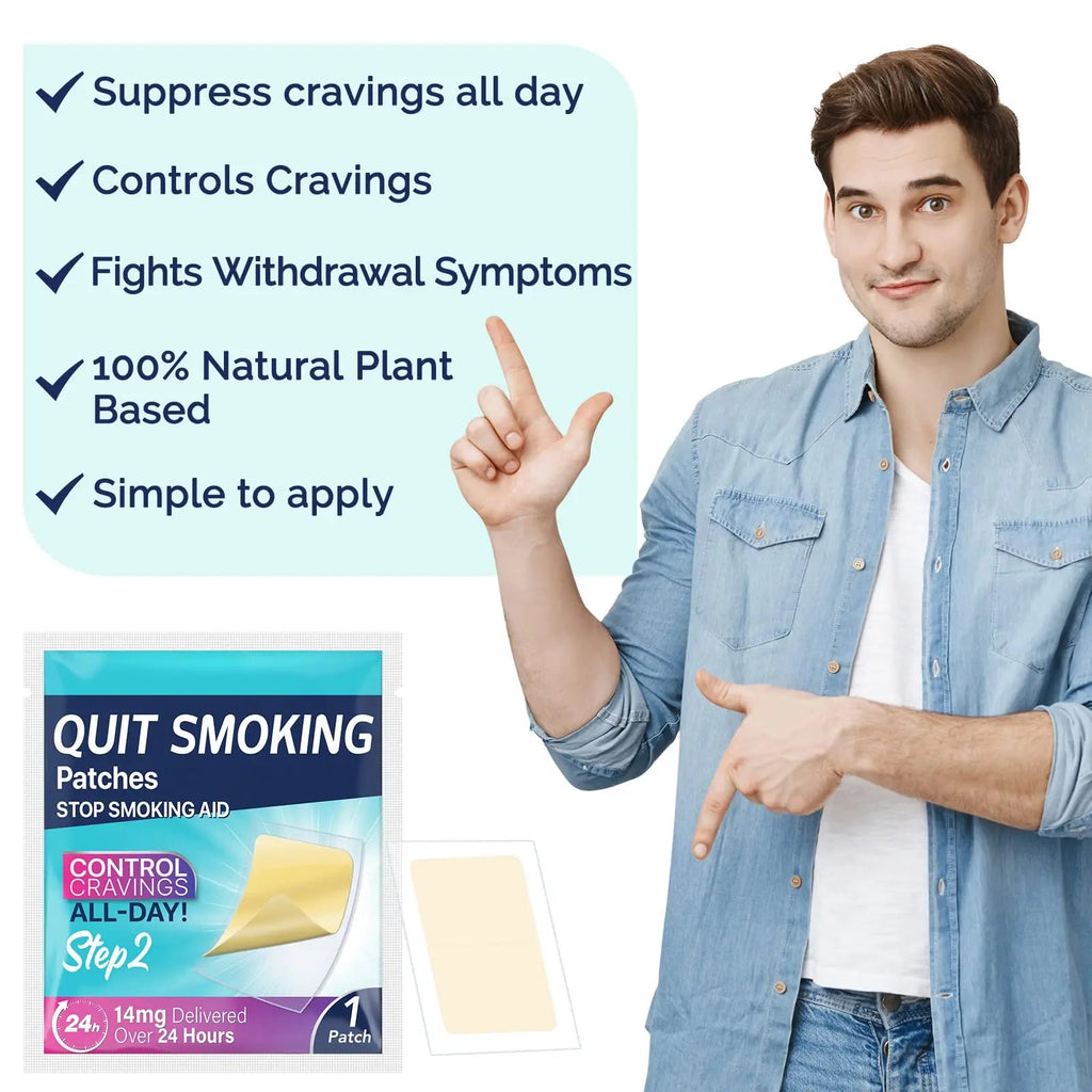 Step 2 Quit Smoking Patches, 14mg Stop Smoking Aids Patches, 30 Count Quit Smoking Stickers that Work with 2 Weeks, Helping Quit Patch, Easy & Effective Anti-Stickers - TrustMedUSA