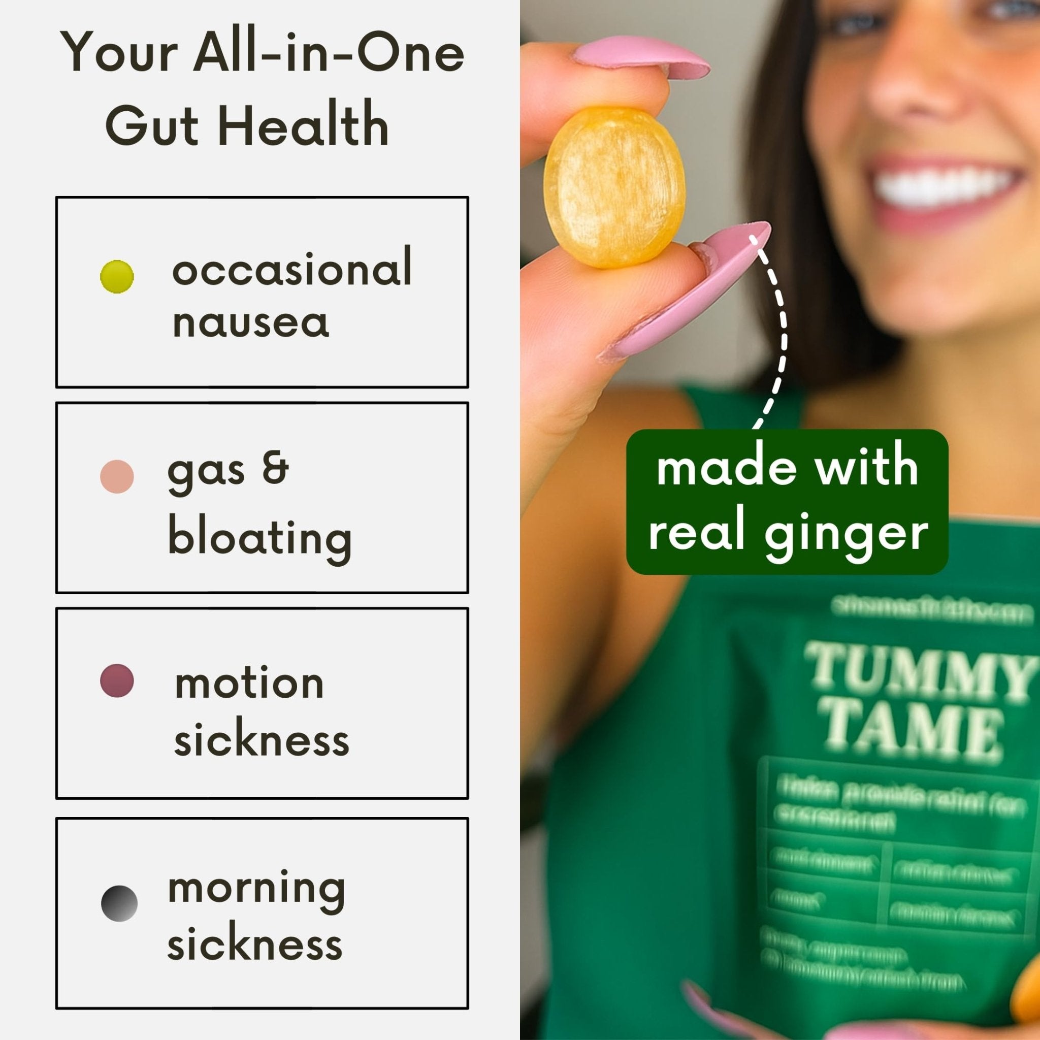 Stomach Bloom Fast-Acting Ginger for Nausea Relief | Herbal Relief for Pregnancy Nausea and Morning & Motion Sickness | Ginger, Lemon, Spearmint & B6. 28 Individually Sealed Drops. - Maple Wellness Supplements