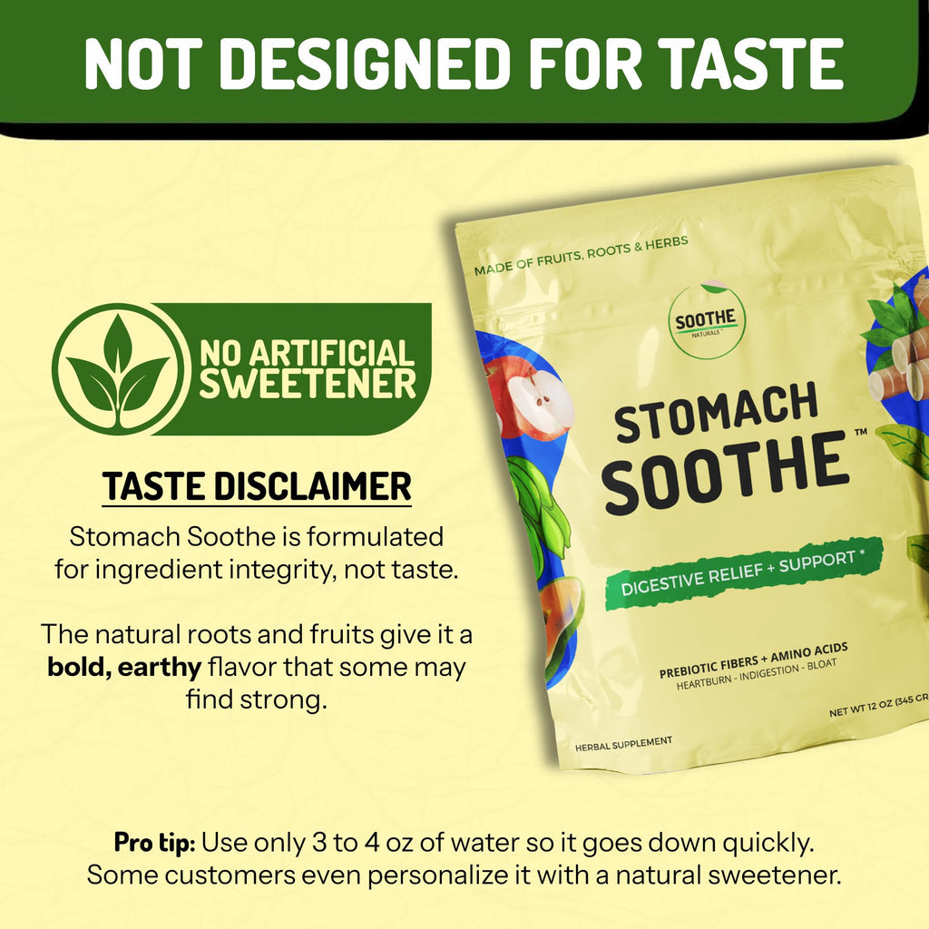 Stomach Soothe Soothe Naturals Acid Reflux Powder - L Glutamine for Gut Health, Acid Reflux Medicine, Leaky Gut Repair, Gut Lining Repair, - TrustMedUSA