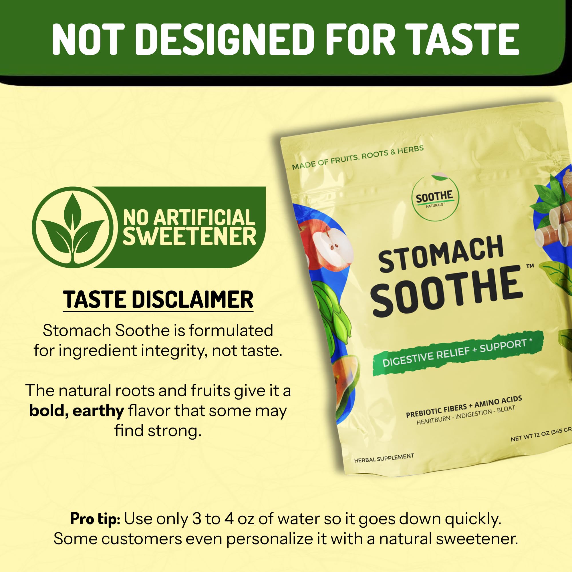 Stomach Soothe Soothe Naturals Acid Reflux Powder - L Glutamine for Gut Health, Acid Reflux Medicine, Leaky Gut Repair, Gut Lining Repair, - TrustMedUSA