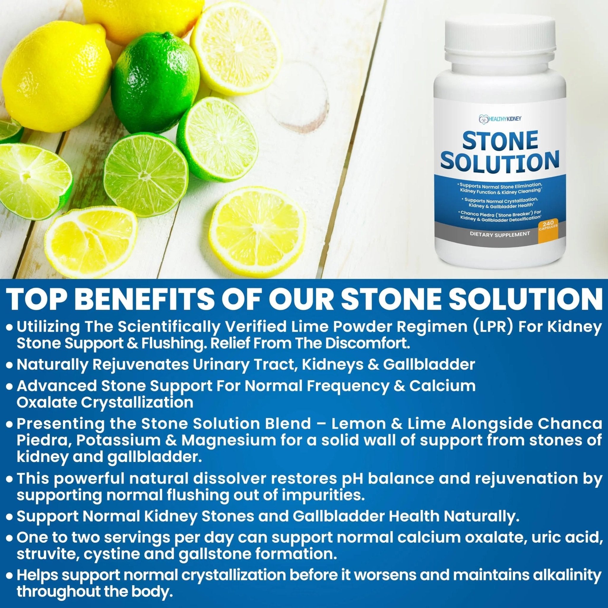 Stone Solution Capsules- Natural Dissolver, Kidney Stone Support & Kidney Cleanser Chanca Piedra Stone Breaker Gallbladder Cleanse, Flush & Stop Recurrence, Stone Relief 60 Servings - TrustMedUSA