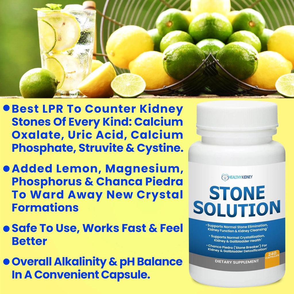 Stone Solution Capsules- Natural Dissolver, Kidney Stone Support & Kidney Cleanser Chanca Piedra Stone Breaker Gallbladder Cleanse, Flush & Stop Recurrence, Stone Relief 60 Servings - TrustMedUSA