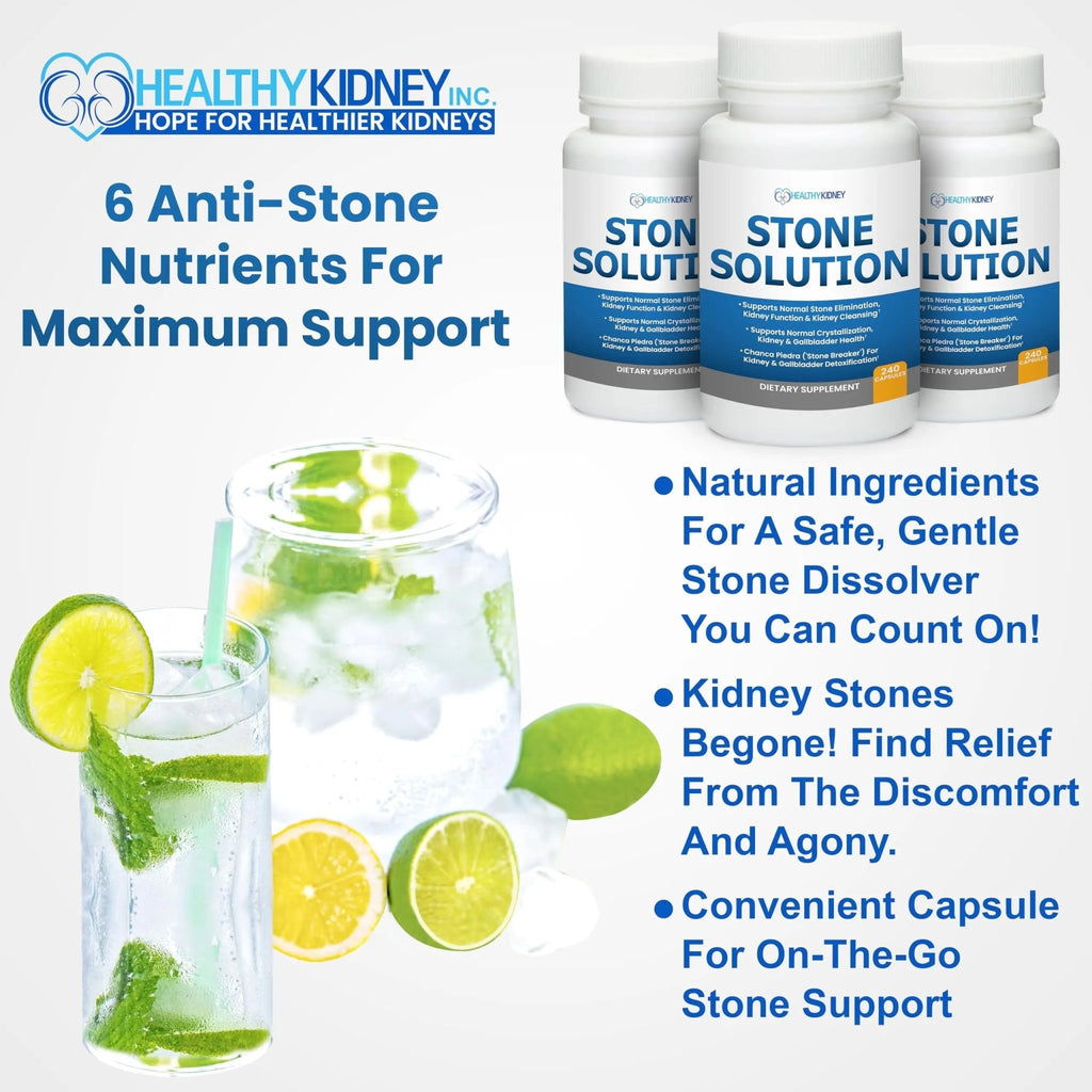 Stone Solution Capsules- Natural Dissolver, Kidney Stone Support & Kidney Cleanser Chanca Piedra Stone Breaker Gallbladder Cleanse, Flush & Stop Recurrence, Stone Relief 60 Servings - TrustMedUSA