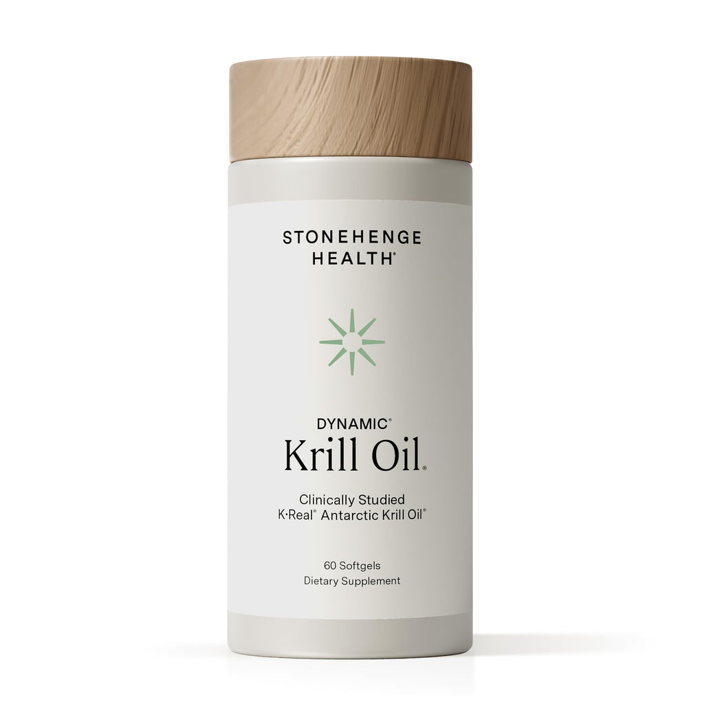Stonehenge Health Dynamic Krill Oil 1600mg – Triple Strength Antarctic Omega-3 Supplement with EPA, DHA, Phospholipids & 2mg Astaxanthin – Supports Heart, Brain, Skin, Joint & Eye Health – 60 Softgels - Maple Wellness Supplements