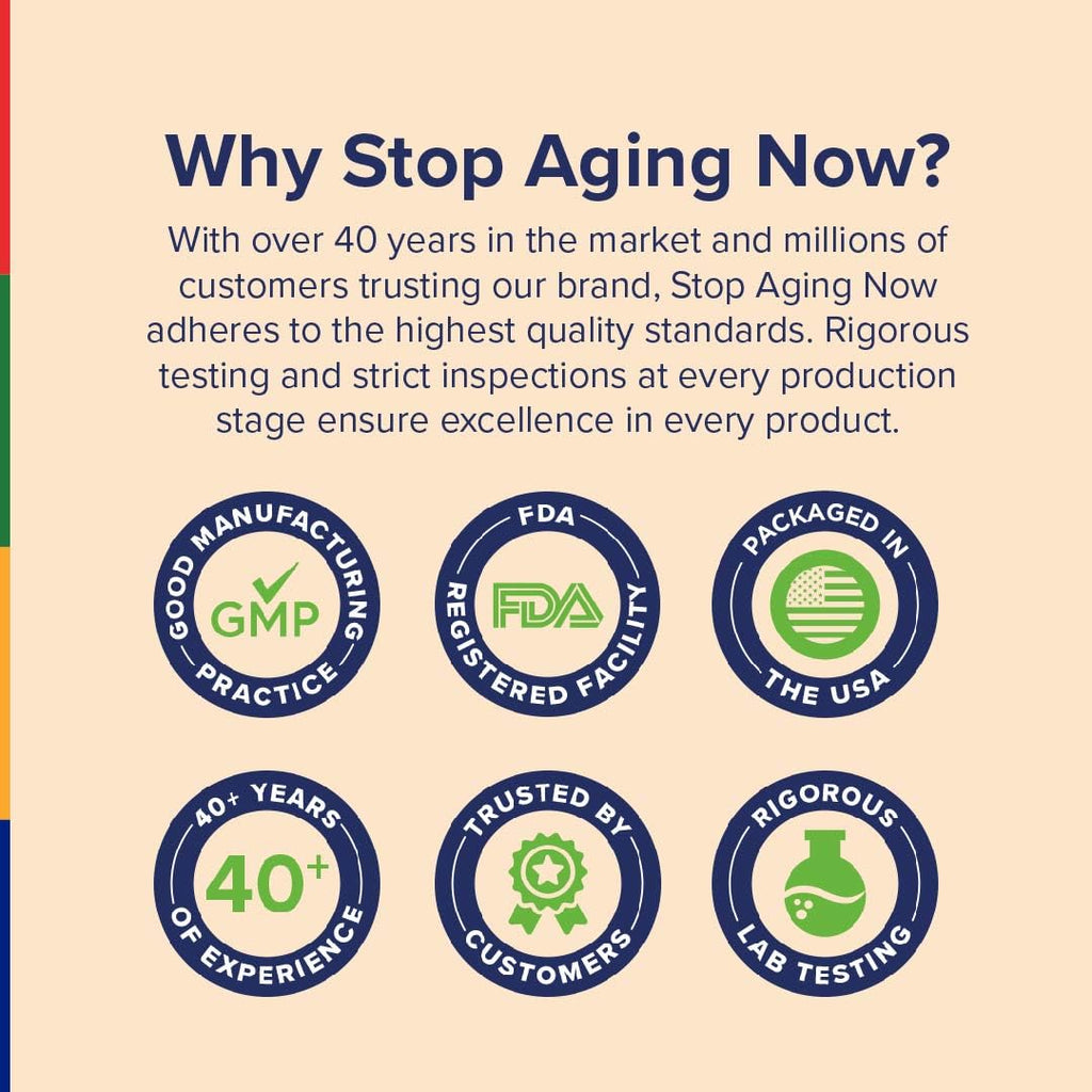 Stop Aging Now - Brain Supplement Complex - with Ginkgo Biloba, Lion's Mane, Bacopa, and DMAE - 60 Vegetarian Capsules - Advanced Blend - TrustMedUSA
