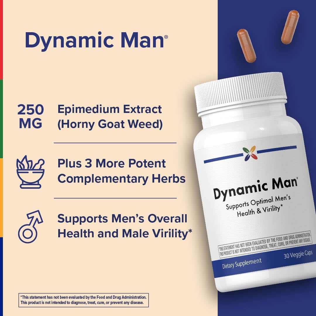 Stop Aging Now - Dynamic Man - Complex Supplement - 30 Vegetarian Capsules - TrustMedUSA