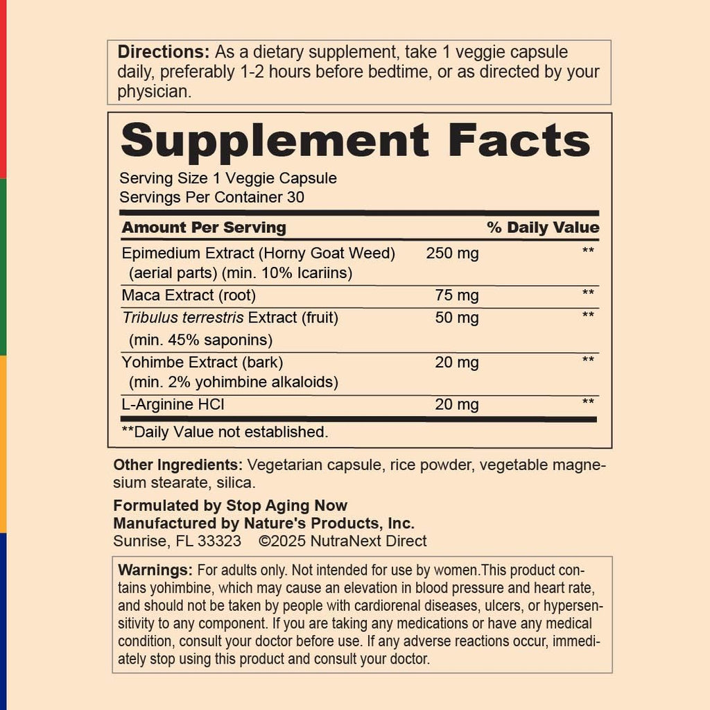 Stop Aging Now - Dynamic Man - Complex Supplement - 30 Vegetarian Capsules - TrustMedUSA