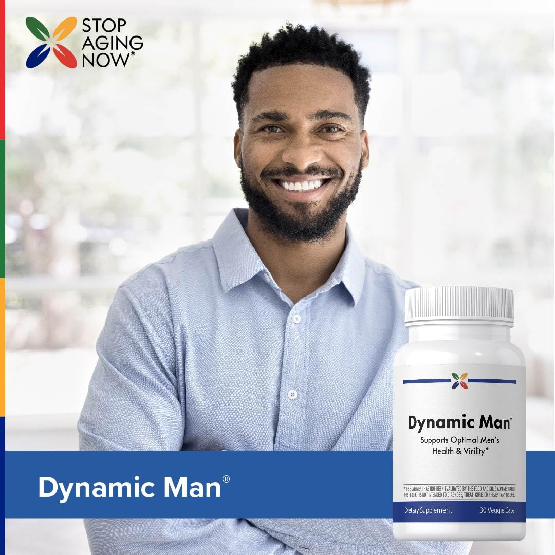 Stop Aging Now - Dynamic Man - Complex Supplement - 30 Vegetarian Capsules - TrustMedUSA