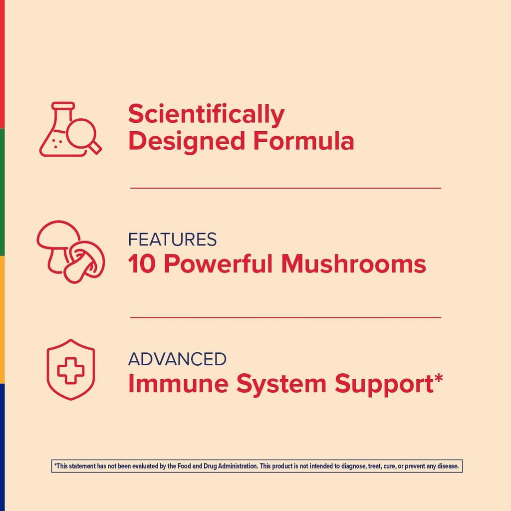 Stop Aging Now - Immune Support - with Vitamin C, Vitamin D3 and Mushroom Complex - 60 Vegetarian Capsules - TrustMedUSA