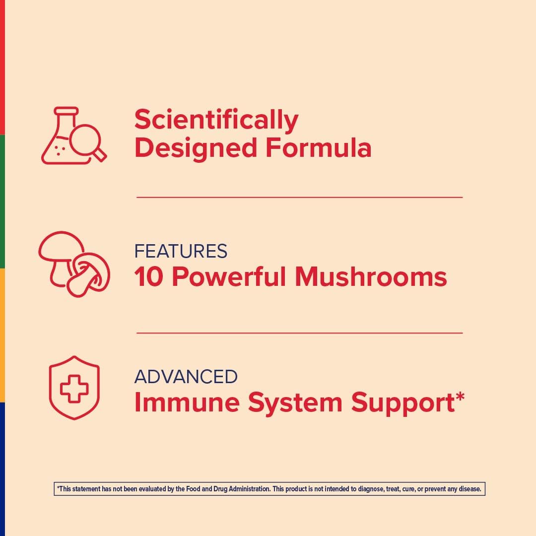 Stop Aging Now - Immune Support - with Vitamin C, Vitamin D3 and Mushroom Complex - 60 Vegetarian Capsules - TrustMedUSA