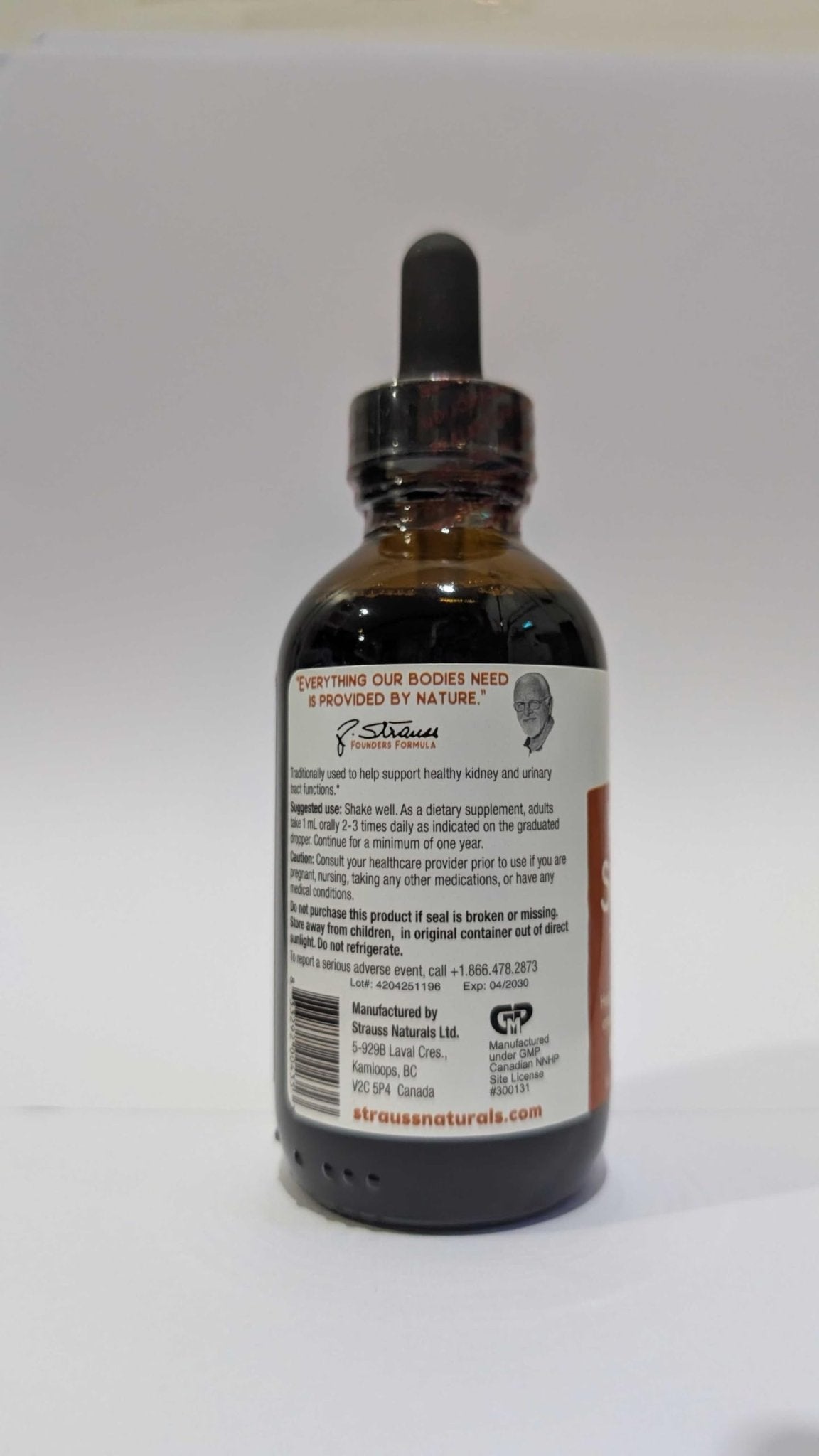 Strauss Naturals Kidney Support Drops – Herbal Kidney Support Supplement for Men and Women – Helps with Kidney Health and Urinary Tract Function – Vegan & Non-GMO – Spearmint Flavored – 100 ml Bottle - TrustMedUSA