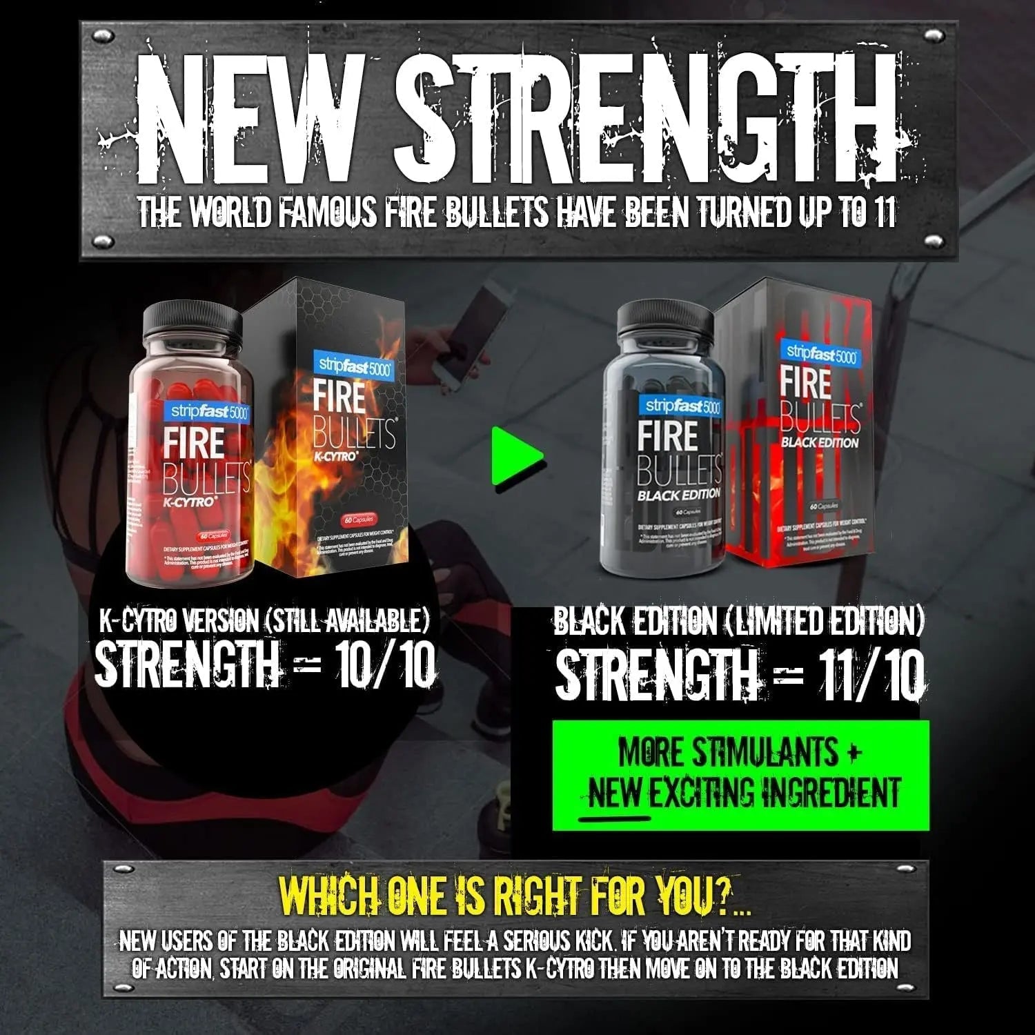stripfast5000 Fire Bullets Max Strength Black Edition for Women and Men - TrustMedUSA