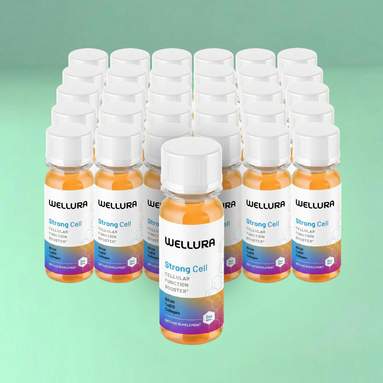 Strong Cell | Cellular Function Booster Liquid | NADH, CoQ10, Collagen. 90+% Absorption Rate. Vitamins B1, B2, B3, B6, B7, and B12. Vitamin K2 | 30 Count. - TrustMedUSA