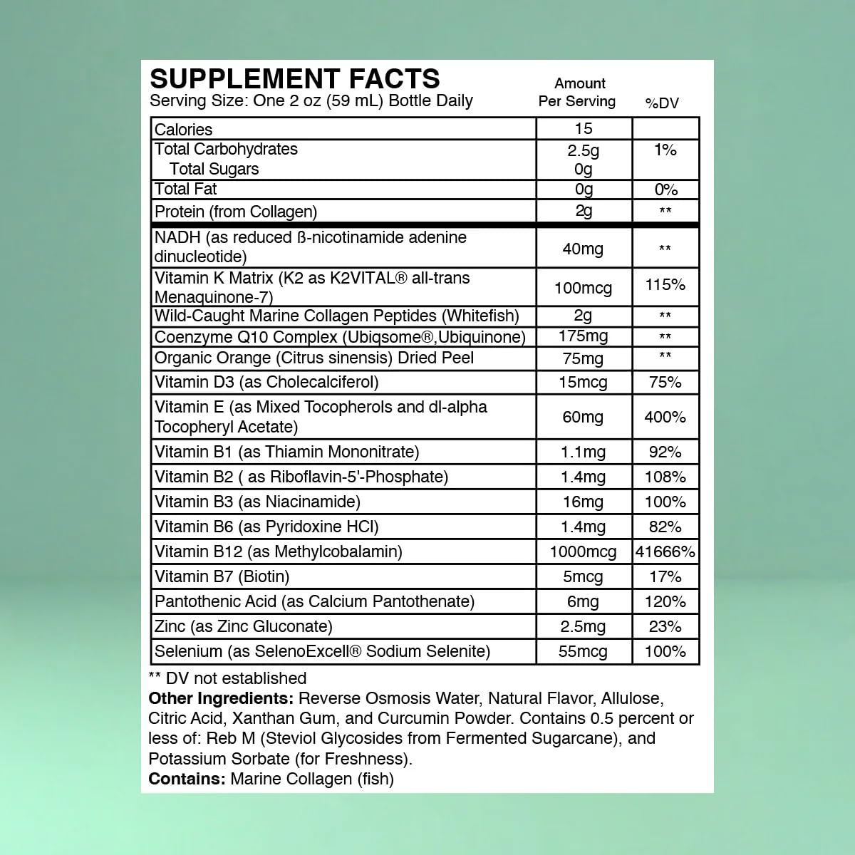 Strong Cell | Cellular Function Booster Liquid | NADH, CoQ10, Collagen. 90+% Absorption Rate. Vitamins B1, B2, B3, B6, B7, and B12. Vitamin K2 | 30 Count. - TrustMedUSA