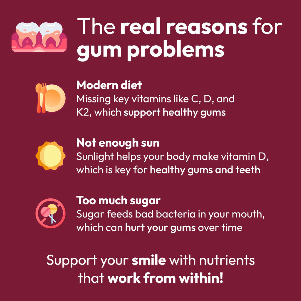 Strong Jaw Gum Restore - Gum Repair for Receding Gums | Teeth Magnesium Supplements, Oral Care, Remineralizing Dental Health Vitamins for Adults | 1 Month Supply, 180 Capsules, Made in USA - TrustMedUSA