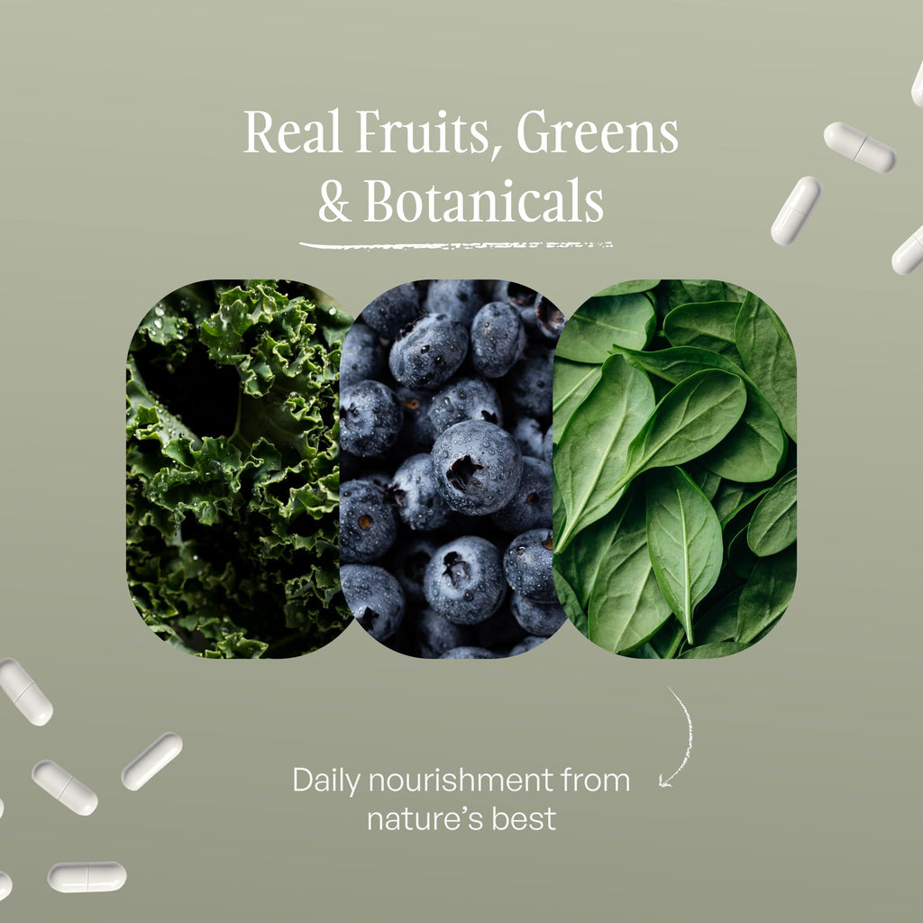 SUBSTANCE. - Nature's Sustenance Daily Greens, Daily Fruit and Veggies Supplement - Enhance Energy, Mental Clarity - Fruits and Vegetables Supplements - US Made, Vegan-Friendly - 30 Servings. - TrustMedUSA