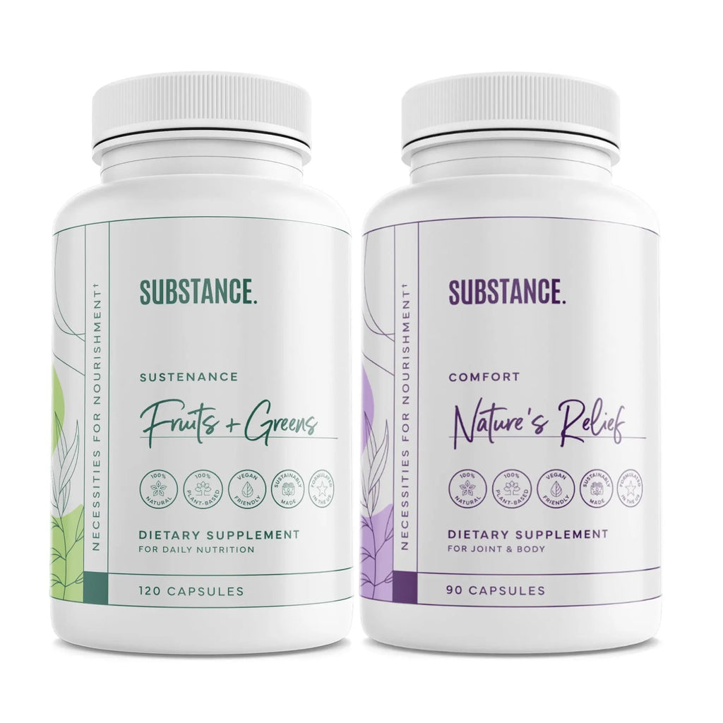 SUBSTANCE. - Ultimate Wellness Bundle | Daily Superfood Nutrition & Joint Support | Greens, Fruits & Veggies + Nature’s Relief | Boost Energy, Mental Clarity & Mobility | Vegan, Non-GMO (30 Servings) - TrustMedUSA