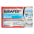 Sudafed PE Head Congestion + Mucus Relief Tablets for Sinus Pressure, Congestion, & Headache, Non-Drowsy Decongestant with Acetaminophen, Guaifenesin & Phenylephrine HCI, 24 ct - Maple Wellness Supplements