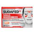 Sudafed PE Sinus Pressure + Pain Relief Tablets, Maximum Strength, Non-Drowsy, OTC Sinus Relief Medicine with Acetaminophen Pain Reliever & Phenylephrine HCl Nasal Decongestant, 24 ct - Maple Wellness Supplements